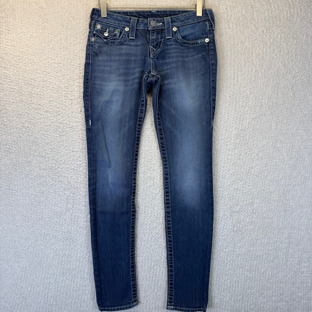 True Religion World Tour Skinny Jeans Low Rise Women's Size 26 Dark Wash‎ Denim